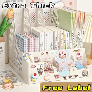 4 Column File Data Storage Rack PP Material Multi-functional Books Pencil Sundries Storage Rack Office Stationery