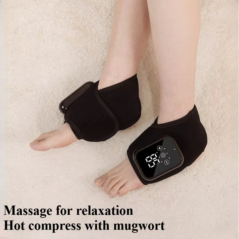 ความร้อนข้อเท้าเข็มขัดนวดไฟฟ้าประคบร้อนสั่นสะเทือนนวดมือข้อมือและเท้าข้อเท้ายามวง คาร์ปาล ห่อสนับสนุนรั้ง