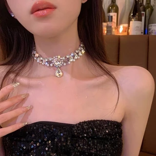 ชุดอัญมณีเพทายและสร้อยคอมุก สไตล์หรูหรา พร้อมโซ่แบบแฟชัน