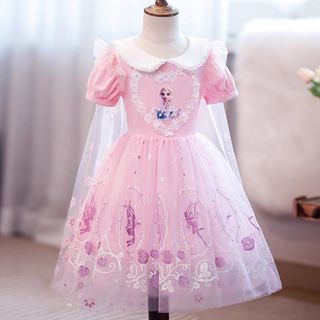 ชุดเจ้าหญิงสำหรับเด็กสาว เสื้อคลุมและกระโปรงลายเลื่อมจากผ้าฝ…