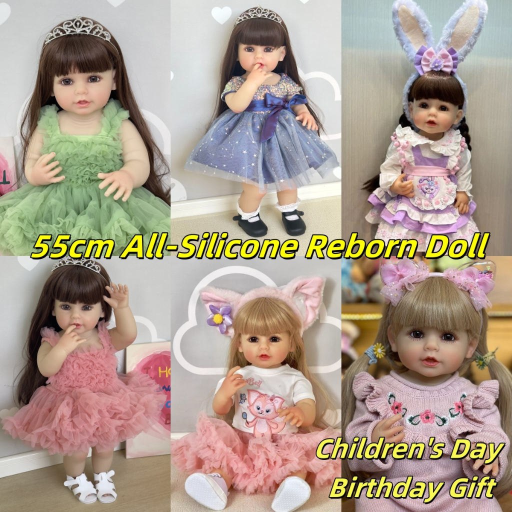 55 ซม.ซิลิโคน Reborn ตุ๊กตาจําลองสามารถอาบน้ําในน้ํามือวาดหลอดเลือดดําที่มองเห็นได้ของขวัญวันเกิดวันหยุด Childr ของเล่น – โปรปัง