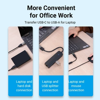 Vention OTG USB C ถึง USB 3.0 อะแดปเตอร์ประเภท C ชาย USB หญิง 5Gbps 3A สําหรับ MacBook Pro Redmi iPad Samsung S10 Huawei p40 Android แล็ปท็อปโทรศัพท์มือถือ