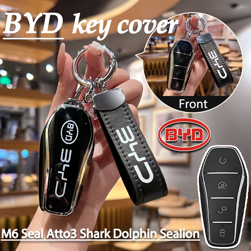 ฝาครอบกุญแจรถ BYD สําหรับ M6 Seal Atto3 Shark Dolphin Sealion5/6/7 BYD ฝาครอบกุญแจ Shark Key case พว