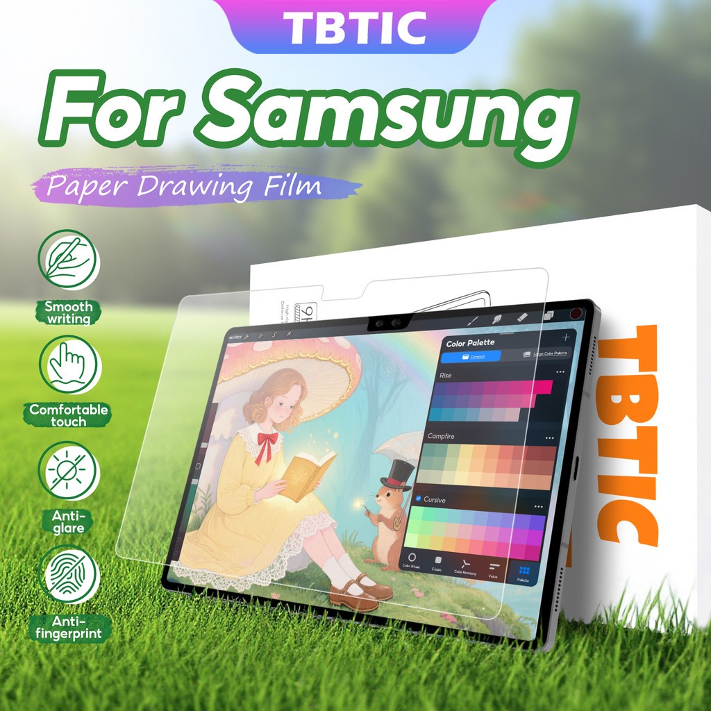 TBTIC Matte กระดาษเช่นป้องกันหน้าจอสําหรับ Samsung Tab A9 8.7 S10 S9 S8 S7 FE Plus 10.9 12.4 11 S6 Lite 10.4 P620 A8 10.5 A7