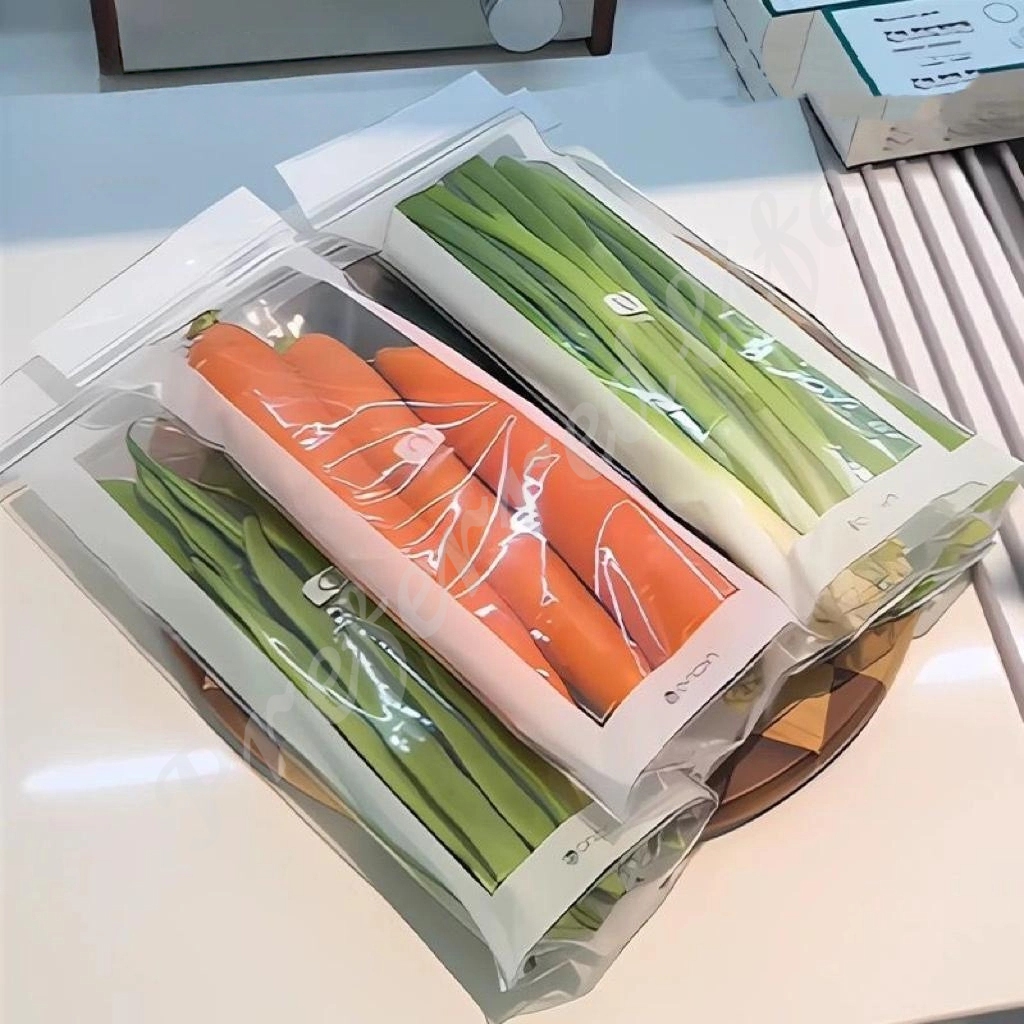 ถุงเก็บความสดแบบใช้ซ้ําได้, ถุงเก็บสดเกรดอาหารปิดผนึก, ถุงหนาและหนาแน่นในครัวเรือน, เหมาะสําหรับตู้เย็นในครัว, ตู้แช่, ที่เก็บแยกระ