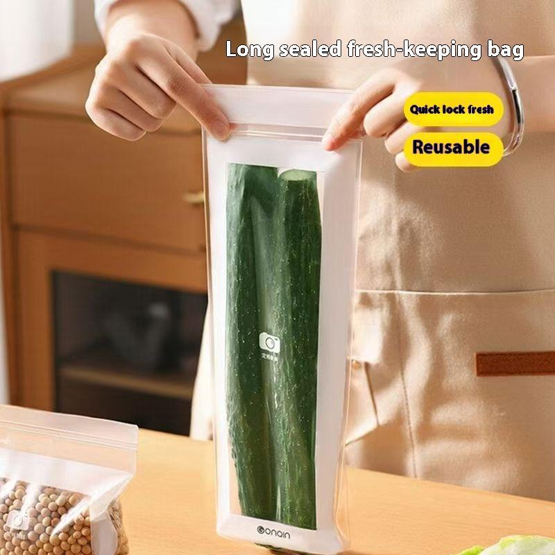 ถุงเก็บความสดแบบใช้ซ้ําได้, ถุงเก็บสดเกรดอาหารปิดผนึก, ถุงหนาและหนาแน่นในครัวเรือน, เหมาะสําหรับตู้เย็นในครัว, ตู้แช่, ที่เก็บแยกระ - รูปที่ 5