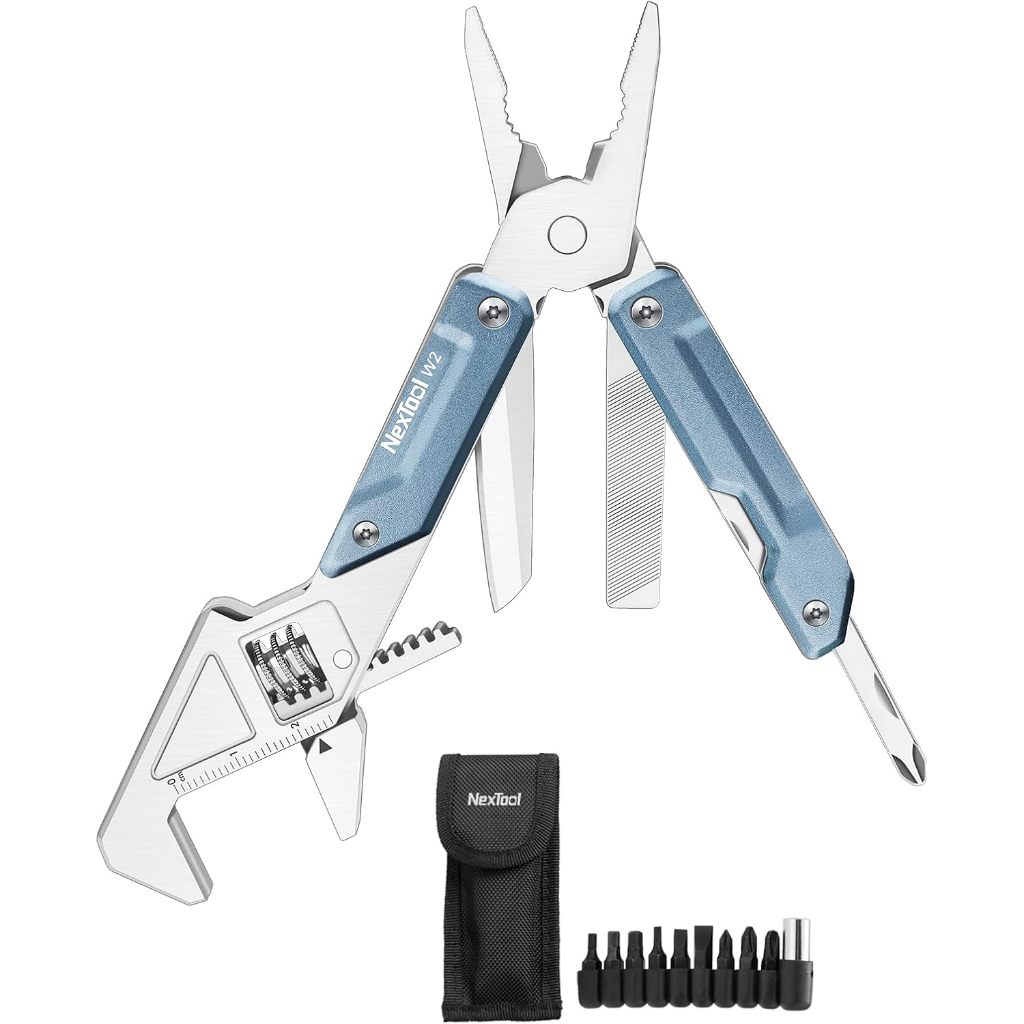 NexTool W2 Multitool 8-in-1 ประแจปรับได้ 9-in-1 ชุด Bit ซ่อมจักรยาน NE20293A สีฟ้า
