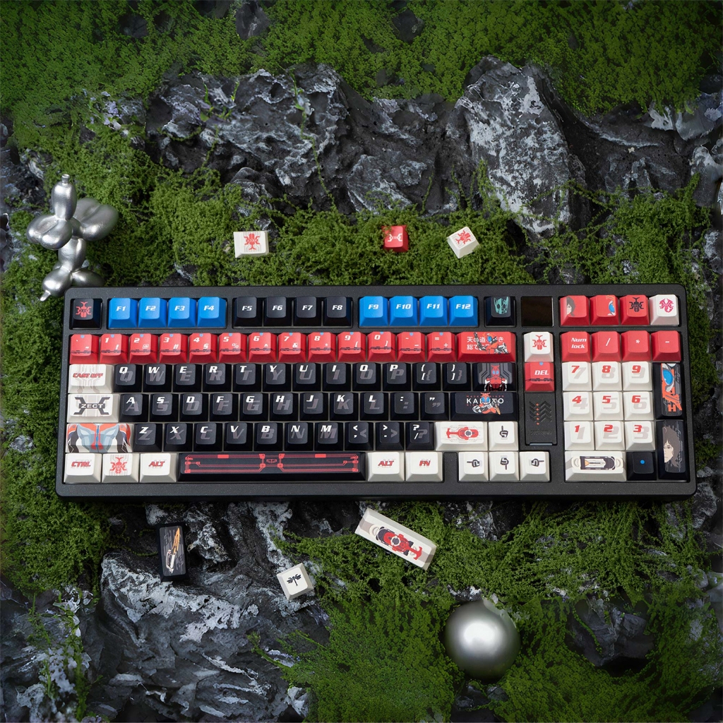 Kamen Rider Keycaps cool Mecha PBT โปรไฟล์เชอร์รี่ ความหนา 1.7 มม. ชุดปุ่มกดญี่ปุ่นสําหรับคีย์บอร์ดแบบกลไก