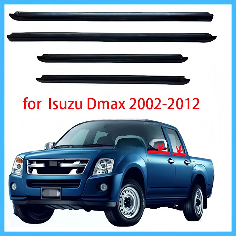 4 แพ็ค Dmaxยางขอบกระจกรถยนต์ dmax 2002 คิ้วรีดน้ำประตู dmax คิ้วรีดน้ำ ยางรีดนำ้ขอบกระจก ยางรีดน้ำ ยางรีดน้ำนอก for Toyota D-MAX 2002-2011