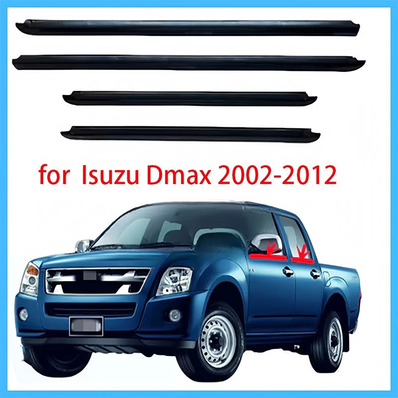 4 แพ็ค Dmaxยางขอบกระจกรถยนต์ dmax 2002 คิ้วรีดน้ำประตู dmax คิ้วรีดน้ำ ยางรีดนำ้ขอบกระจก ยางรีดน้ำ ยางรีดน้ำนอก for Toyota D-MAX 2002-2011