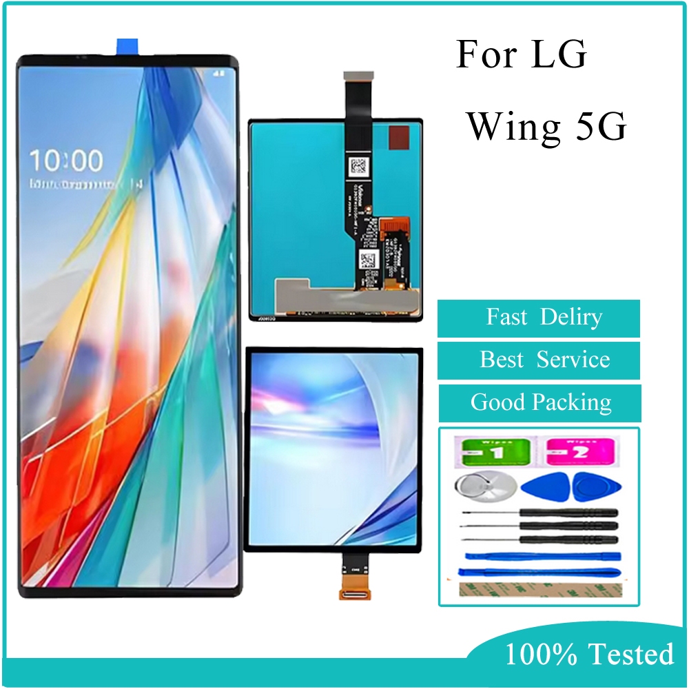 Amoled สําหรับ LG Wing 5G จอแสดงผล LCD Touch Screen Digitizer สําหรับ LG LMF100N LM-F100N LM-F100V l