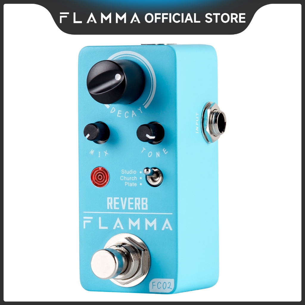 FLAMMA FC02 Mini Reverb Pedal กีตาร์ดิจิตอลเหยียบ 3 Reverb Effects Church Plate Studio True Bypass