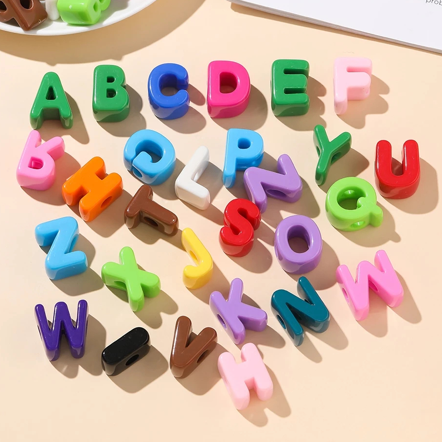 ST.KUNKKA  5ชิ้น 21mm  ลูกปัดตัวอักษร A-Z จี้ลูกปัดขนาดใหญ่สําหรับ DIY สร้อยข้อมือลูกปัดสร้อยคอ