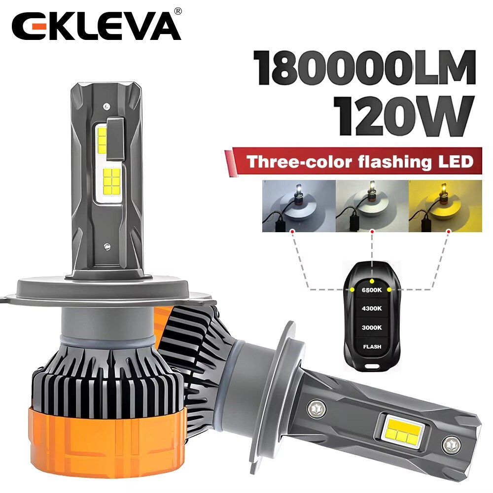 Ekleva 2PCS โคมไฟด้านหน้า Super 260W LED Lighthouse โปรเจคเตอร์ไฟหน้าอัตโนมัติ Canbus 12 V 24 V HB3 