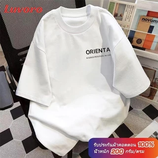 (ผ้าฝ้าย 100%) Luvoro 2025 ORIENTAลวดลาย สีดำ สีขาว เสื้อยืด เสื้อยืดคอกลม oversize T-shirt unisex COD เนื้อผ้านุ่มระบายอากาศดี แขนสั้น ผู้หญิง เสื้อยืดแขนสั้น สไตล์เกาหลี ผ้าฝ้าย วัยผู้ใหญ่ ชุดคู่รัก พิเศษขนาดใหญ่ C1068