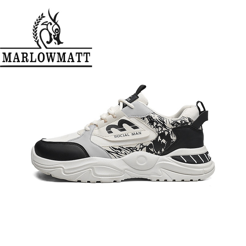 รองเท้าผู้ชาย Marlowmatt | แฟชั่นระบายอากาศ | พื้นหนา | สไตล์สไตล์ใหม่ | ผู้ชายกีฬารองเท้าลําลอง