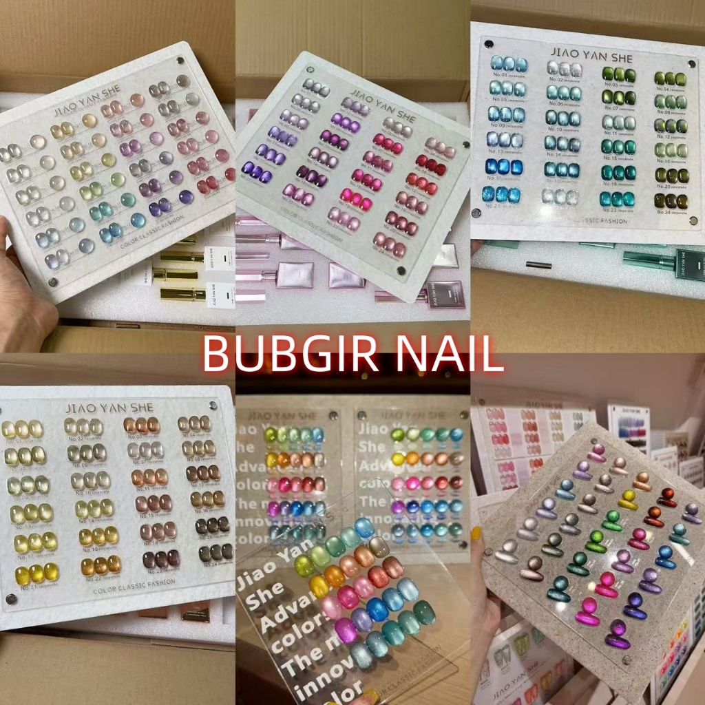 JYS 24สี สีเจลแคทอายเนื้อซาติน/สีเจลแคทอาย  เซตสีทาเล็บ 24สี JIAOYANSHE สีลูกแก้ว Cat eye ฟรีชาร์ทสี