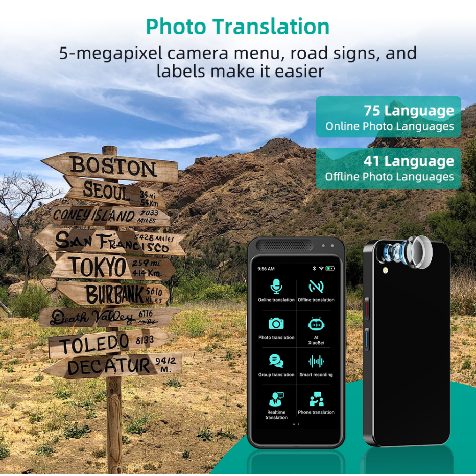 【โปรโมชั่นแบบจำกัดเวลา】รุ่น 4G AI Smart Voice Precision Translator Z6 รองรับ 139 ภาษาแปลออนไลน์ 17 ภาษาแปลออฟไลน์ รองรับเมนูภาษาไทย ราคา ถูกที่สุด ดีลบีเคเค แกลเลอรีภาพที่ 4