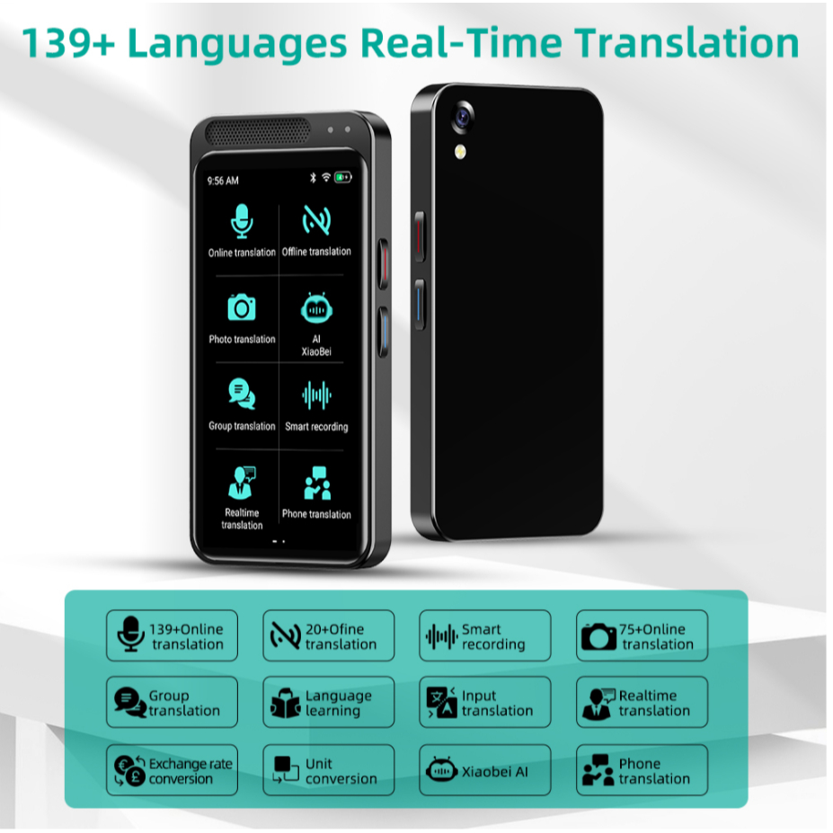 【โปรโมชั่นแบบจำกัดเวลา】รุ่น 4G AI Smart Voice Precision Translator Z6 รองรับ 139 ภาษาแปลออนไลน์ 17 ภาษาแปลออฟไลน์ รองรับเมนูภาษาไทย ราคา ถูกที่สุด ดีลบีเคเค รูปภาพหลัก
