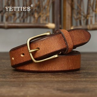 YETTIES เข็มขัดหนังแท้นำเข้าจากหนังวัวหนาน่าเชื่อถือแบบเรโทร…