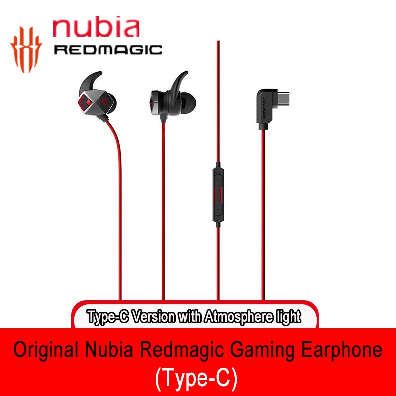 Original Redmagic หูฟังสําหรับเล่นเกม Type-C, Nubia Music Wires 3.5 มม.หูฟังกีฬา
