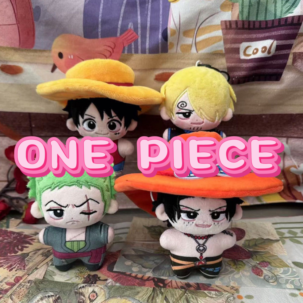 อะนิเมะ ONE PIECE ตุ๊กตาตุ๊กตาน่ารัก Luffy Zoro Sanji Ace ตุ๊กตาของเล่นพวงกุญแจ Plushies สําหรับเด็ก 10 ซม.