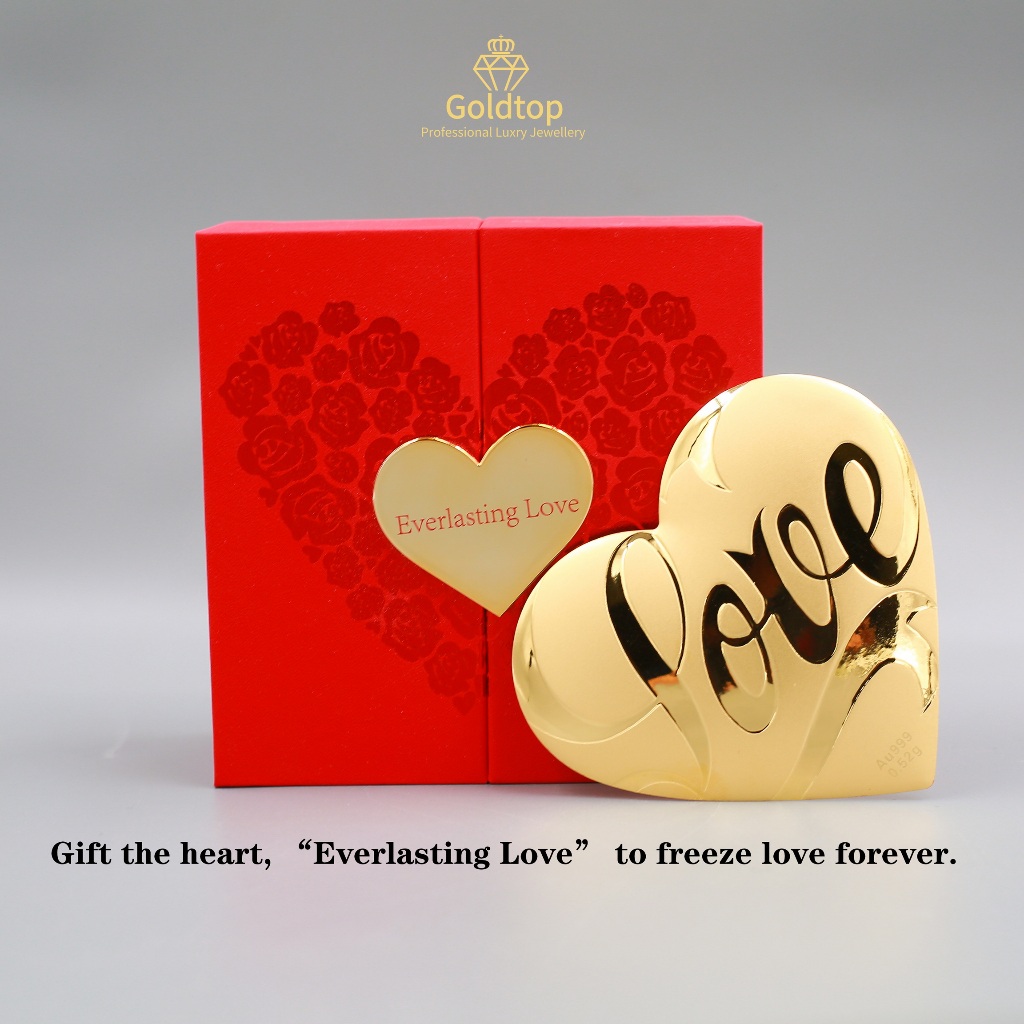 Goldtop 999 Pure Gold Love Heart (0.52g)-Gold bar-ตัวเลือกที่ดีที่สุดสําหรับคนรัก-2025 Global Limited Edition