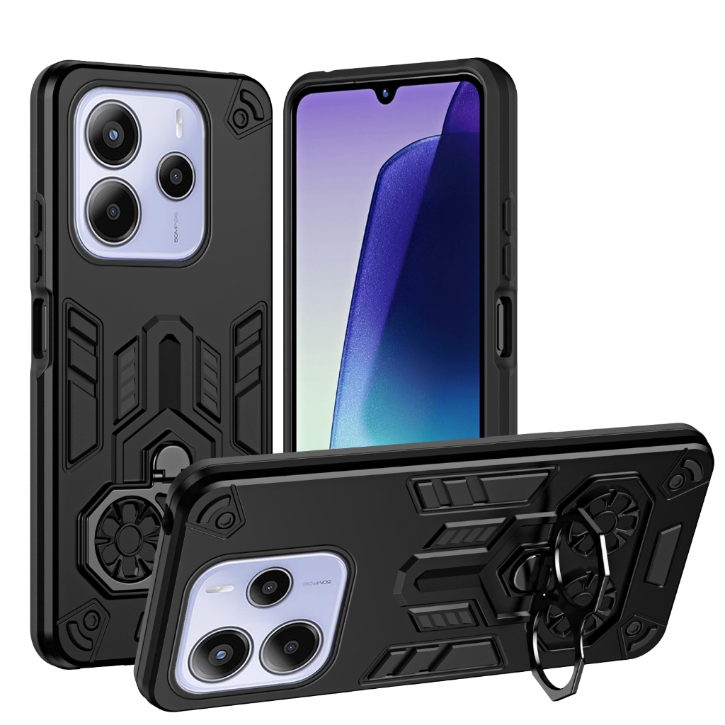 ปลอกสําหรับ Xiaomi Redmi หมายเหตุ 14 4G Note14 24117RN76G 24117RN76O 24117RN76E เคสโทรศัพท์แหวนนิ้ว 