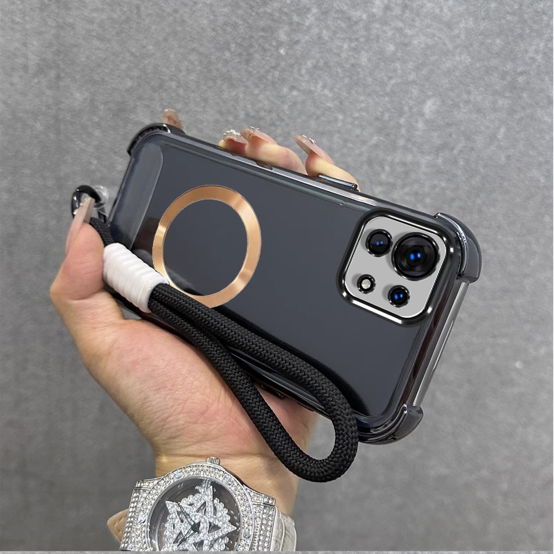 เคส สําหรับXiaomi mi 11 Lite Xiaomi 11 Lite 5g ne Xiaomi 11t Proเคสโทรศัพท์Soft Shellซิลิโคนโช้คอัพฝาครอบ,โปร่งใส,เงาแหวนดูดแม่เหล็กพร้อมเชือก SJSKJ