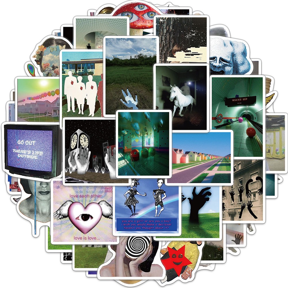 50PCS Dreamcore ความงามสติกเกอร์ Surreal Mood สติกเกอร์ Decals สําหรับ Vaporwave Art Mystery Planners Decal