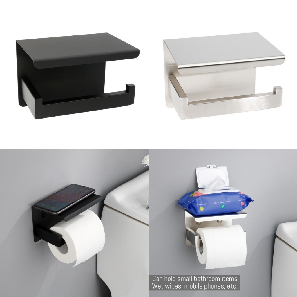 โผล่ ที่ใส่ทิชชู่มัลติฟังก์ชั่นพร้อมถาดสแตนเลสที่ใส่กระดาษชําระ