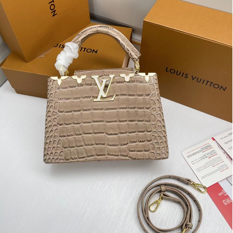 [กล่องประกอบต้นฉบับ] Nile จระเข้ Pika Puxin กระเป๋าถือข้ามร่างกายไหล่เดียว 27 ผู้หญิงสีดํา 7 สีมีจํา