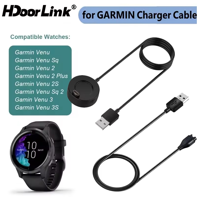 HdoorLink Charger Dock สําหรับ Garmin Fenix 8 7 6 6S 6X 5 5S 5X Venu Vivoactive 3 4 4S 1M USB สายชาร์จอะแดปเตอร์