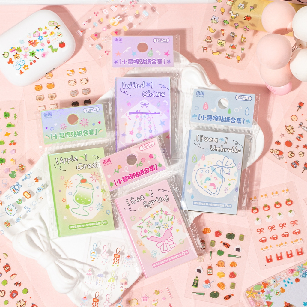 OHAYA | Pet mini Sticker Book Dream Weaving Starlight 4.0 Cute Peas Book คู่มือเด็กแต่งเล็บ diy Collage
