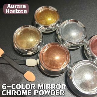 【พร้อมส่งในกรุงเทพฯ】 6 ขวด💅🏻แถมแปรงขัด ผงขัดเล็บสไตล์เมทัลสุดพรีเมียม 6สีเงากระจก ใช้ตกแต่งเจลทาเล็บ