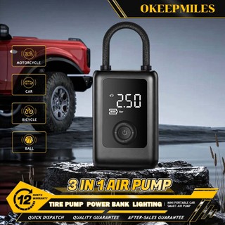 Portable Air Pump Wireless Electric Tire Inflator 150PSI Air Compressor Rechargeable Powerbank 6000mah Car Air Pump