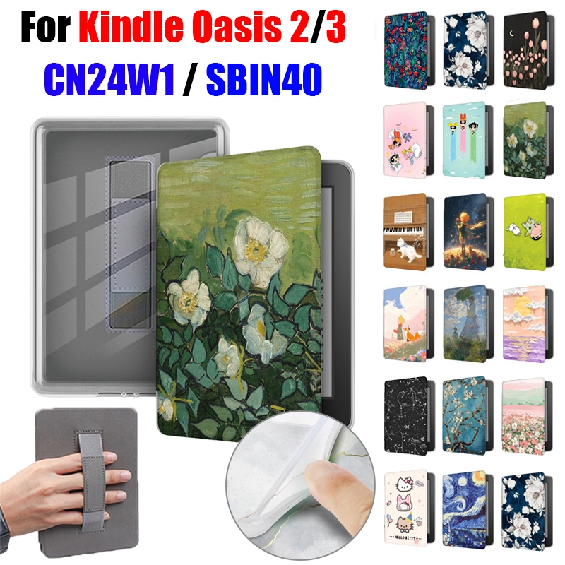 สําหรับ Kindle Oasis 2 3 (9th/10th) 7.0 CN24W1 SBIN40 ใหม่มือถือ DIY อะคริลิคใส E-Reader Flip Case