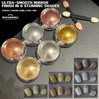 【พร้อมส่งในBangkok】ผงขัดเล็บสไตล์เมทัลสุดพรีเมียม |6สีเงากระจก | 💅🏻แถมแปรงขัด ใช้ตกแต่งเจลทาเล็บ