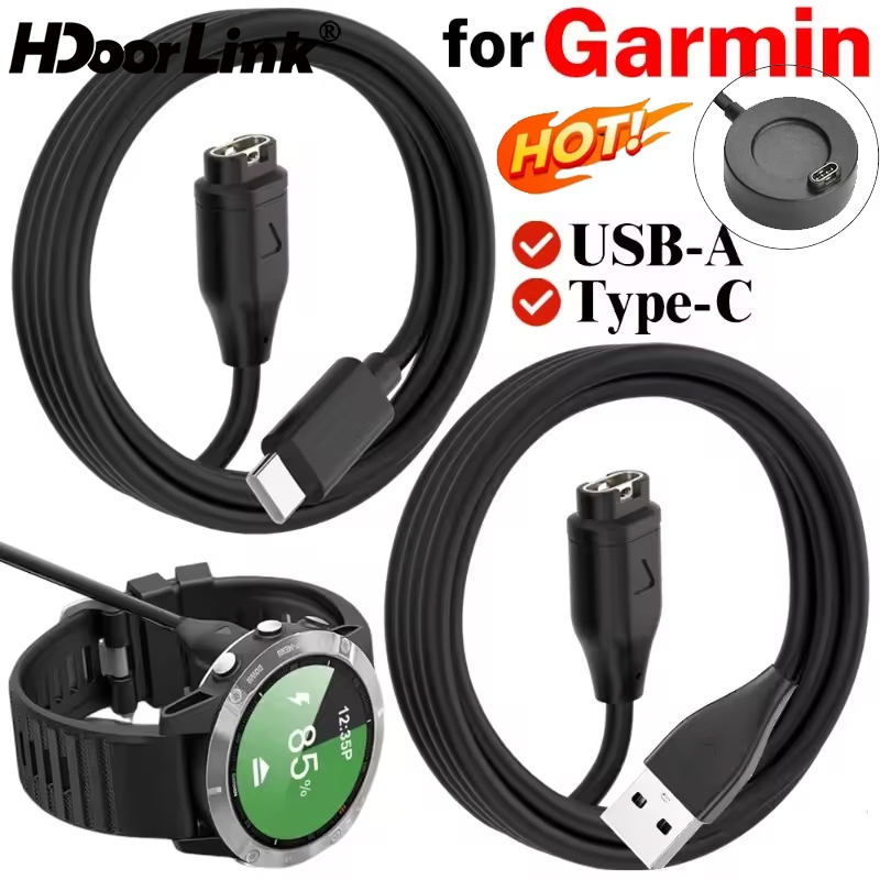 HdoorLink Type C สายชาร์จ USB และแท่นชาร์จสําหรับ Garmin Fenix 7 7S 7X 6 6S 6X 5 5X Plus Vivoactive 