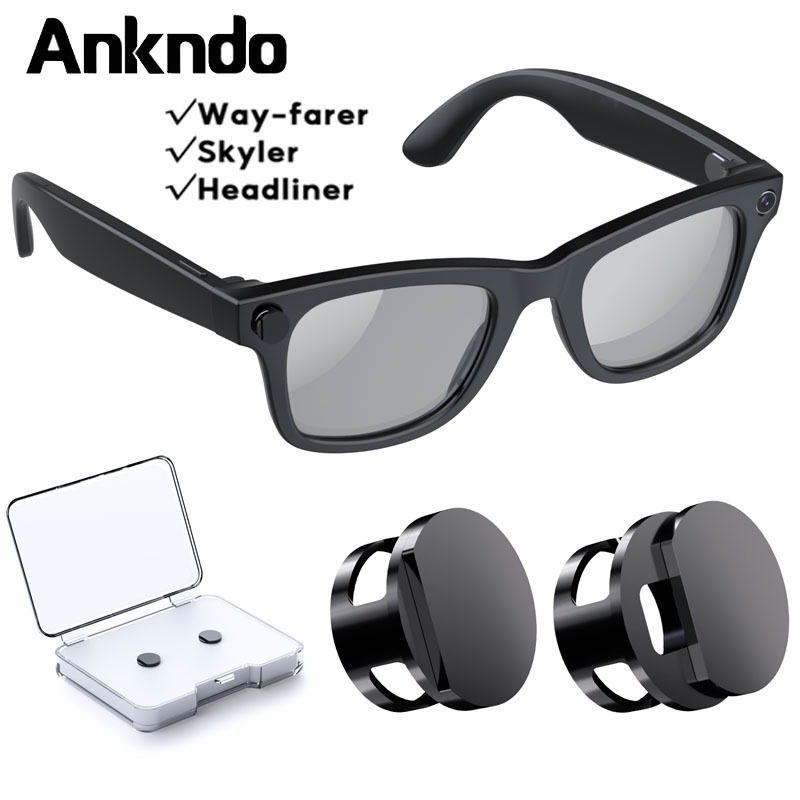 4 แพ็ค LED Light Blocking สําหรับ Ray-Ban Meta Way-farer/Skyler/Headliner แว่นตาอุปกรณ์เสริม,โลหะ LED Light Blocker แบบใช้ซ้ําได้,มีจําหน่ายในกลางวันและกลางคืน