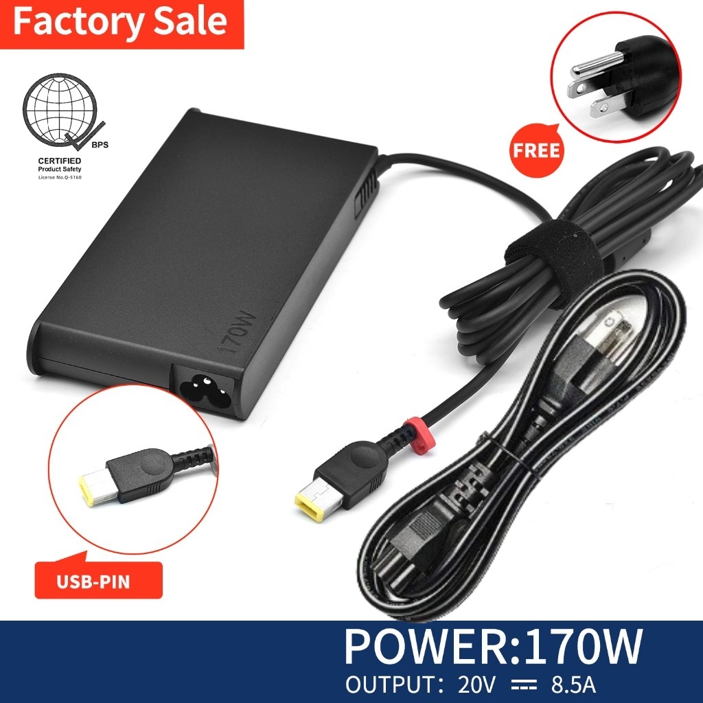 COD ใหม่-เวอร์ชั่น Lenovo 20V 8.5A 170W ที่ชาร์จแล็ปท็อปสําหรับ Legion ThinkPad P73, ADL170SCC3A. อะแดปเตอร์ Ac สําหรับแล็ปท็อป COD New-Version Lenovo  Laptop Charger อะแดปเตอร์จ่ายไฟโน้ตบุ๊ก Lenovo 170W 20V8.5A ช่องเสียบสี่เหลี่ยมสำหรับชาร์จคอมพิวเตอ