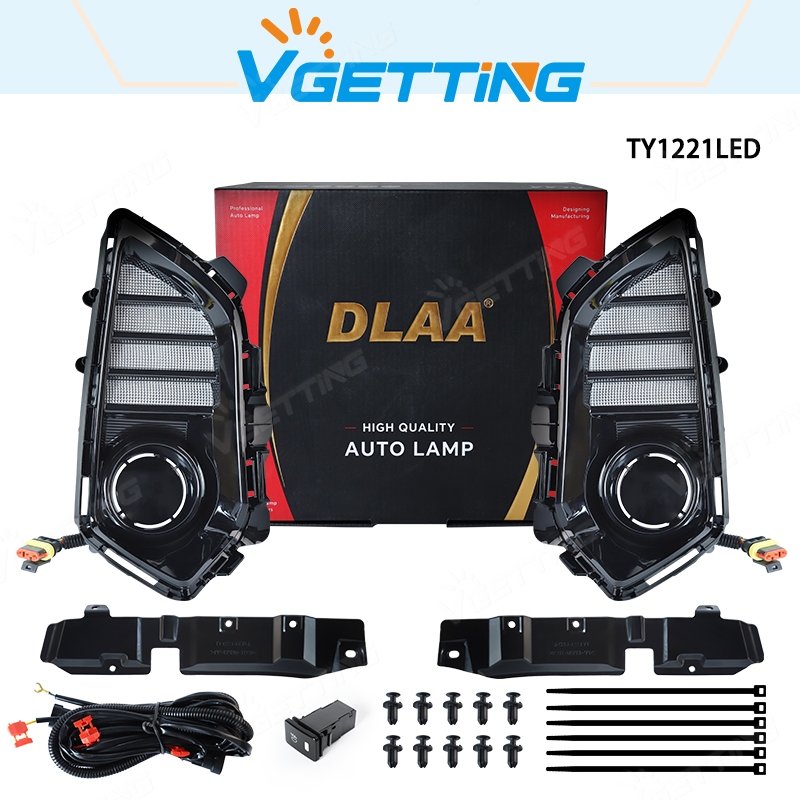 Dlaa ฝาครอบไฟตัดหมอก Led DRL 12V สําหรับ Toyota Yaris Ativ Vios 2022 2023