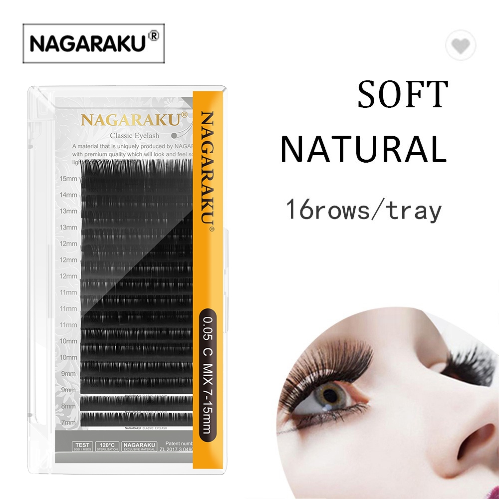 NAGARAKU ขนตาปลอม ขนาด 7~15 มม. (แบบคละขนาดใน 1 ถาด