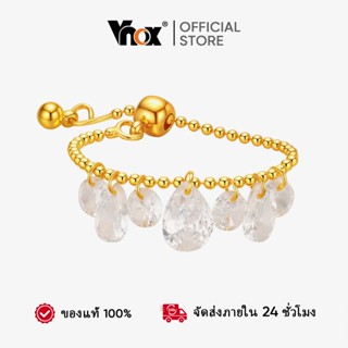VNOX วีโน็กซ์ แหวนเพชรเม็ดกลมสำหรับผู้หญิง ขนาด 18K ชุบทอง อ…