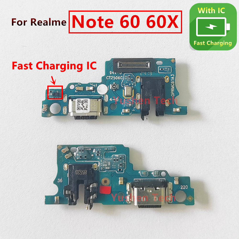 สําหรับRealmeหมายเหตุ60 60X RMX3933 USBชาร์จพอร์ตชาร์จFlex Cable Connectorแท่นชาร์จซ็อกเก็ตไมโครโฟนชาร์จเปลี่ยนFast CHARGING