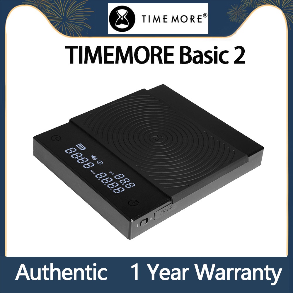 TIMEMORE Basic 2/Basic 3 Black Mirror Pour Over Coffee Scale จอแสดงผลอัตราการไหล Auto Timer digit Kitchen เครื่องชั่งอาหารเอสเปรสโซจาก 0.1g ถึง 2kg