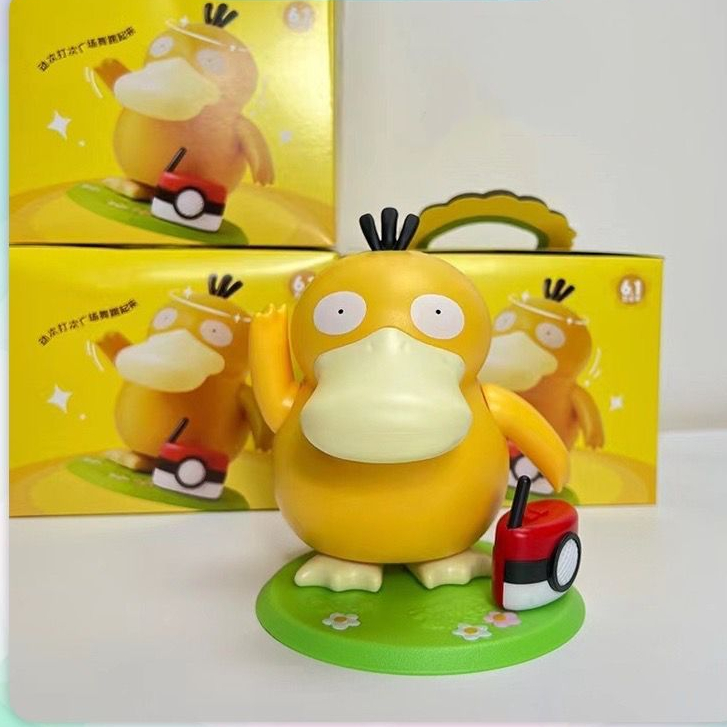 15 ซม.Pokemon Pikachu เป็ดอะนิเมะตัวอักษรเต้นรํา KFC Psyduck เพลงกล่องเด็กตัวเลขการกระทําของเล่นตุ๊ก