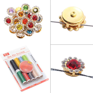 คริสตัลพลอยเทียม ดอกทานตะวัน 50 ชิ้น 10/12/14 มม. แบบขาเย็บ สำหรับ DIY ตกแต่งเสื้อผ้า และอุปกรณ์