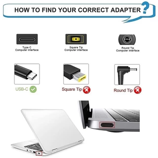 อะแดปเตอร์ชาร์จแล็ปท็อป 65W 20V 3.25A/Type C ชาร์จเร็ว, อะแดปเตอร์แปลงไฟ Lenovo, รองรับ ThinkPad USB C โน้ตบุ๊ก Lenovo 65W Type-C, รับประกันหนึ่งปี