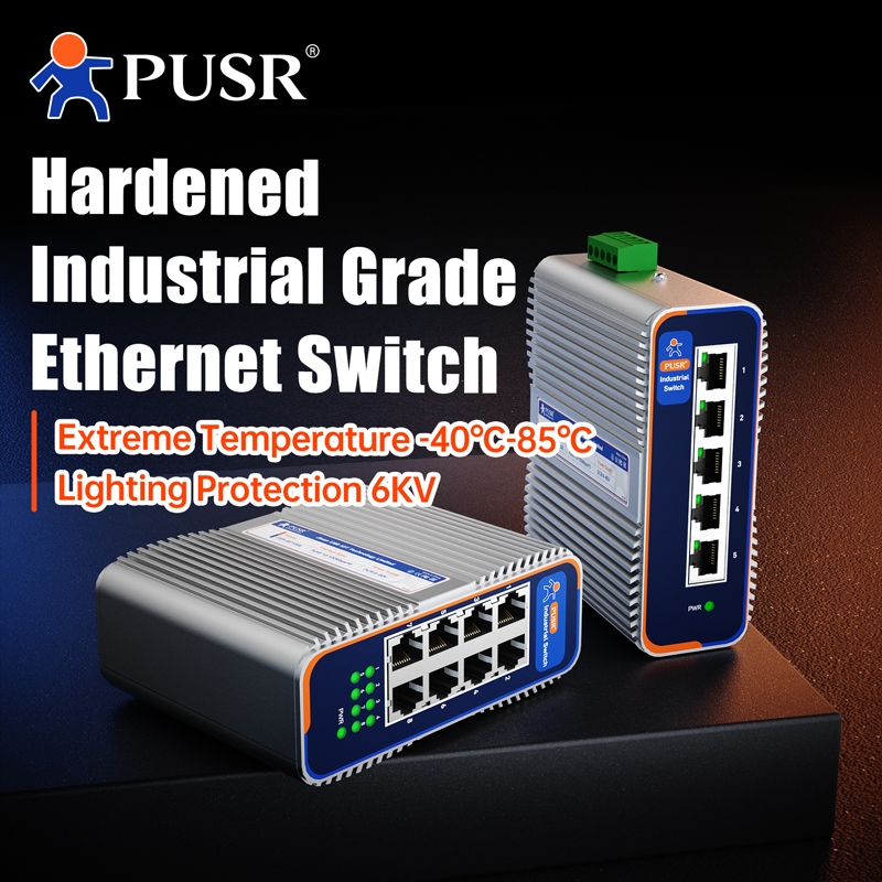 พอร์ต PUSR 5/8 พร้อมสวิตช์อีเธอร์เน็ตอุตสาหกรรม Gigabit 10/100/1000Mbps -40°ค~85°C USR-ISG/ISF